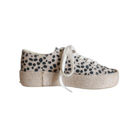   Fűzős fekete-fehér pöttyös espadrillas - Sacha Essentials