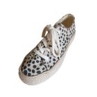 Fűzős fekete-fehér pöttyös espadrillas - Sacha Essentials