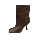 Barna hosszabb szárú bőr csizma - Sacha