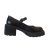 Fekete csatos magas sarkú loafer - Sacha