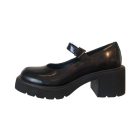 Fekete csatos magas sarkú loafer - Sacha