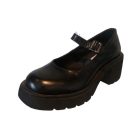 Fekete csatos magas sarkú loafer - Sacha