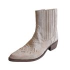 Bézs velúrbőr western bokacsizma - Sacha Essentials