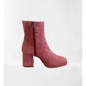 Halvány pink velúrbőr platform bokacsizma - Manfield