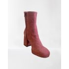 Halvány pink velúrbőr platform bokacsizma - Manfield